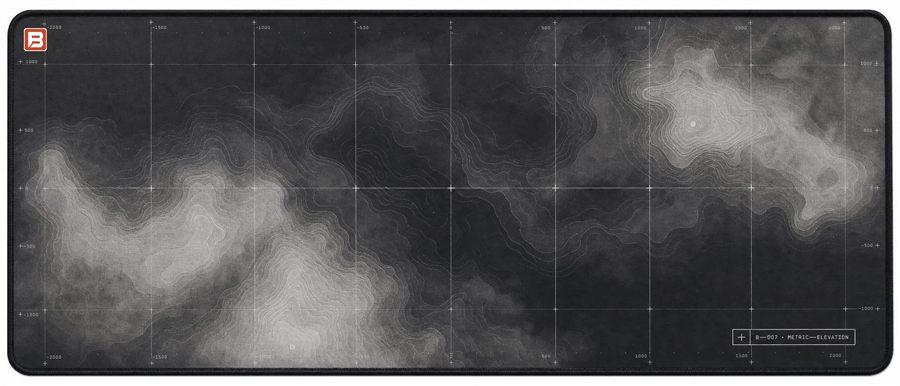 Desk styled with the BACKSTOCK Elevation Signature topographic mat