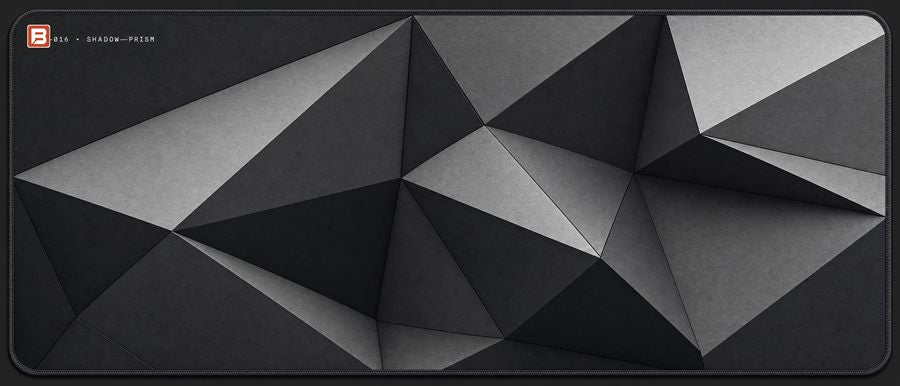 Desk styled with the BACKSTOCK Prism faceted mono mat